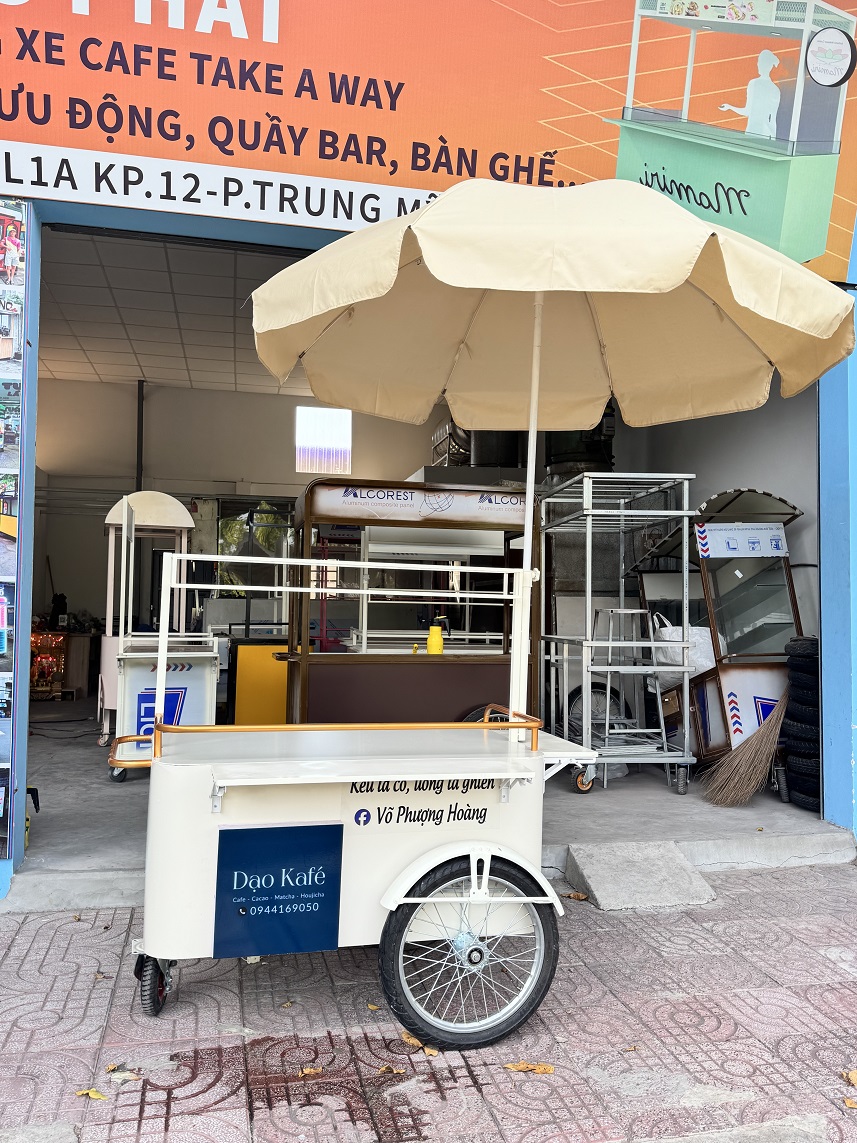 Xe ba bánh bán cafe, trà sữa - Ảnh 2