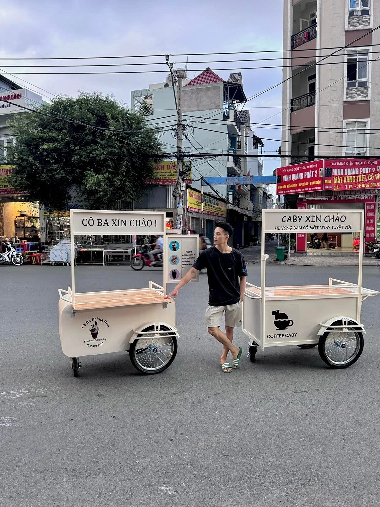 Xe ba bánh bán cafe, trà sữa - Ảnh 10