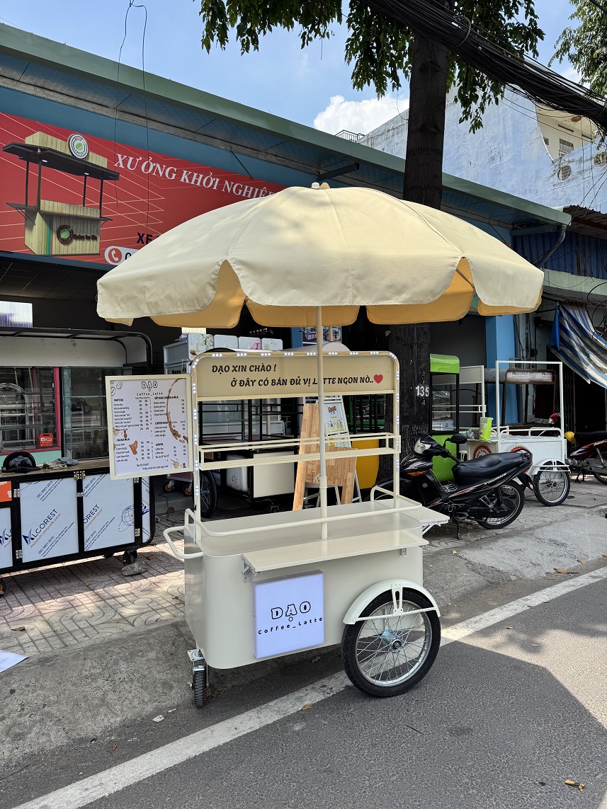 Xe ba bánh bán cafe, trà sữa - Ảnh 8