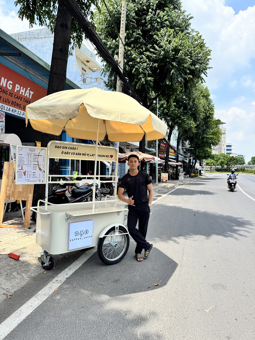 Xe ba bánh bán cafe, trà sữa - Ảnh 6