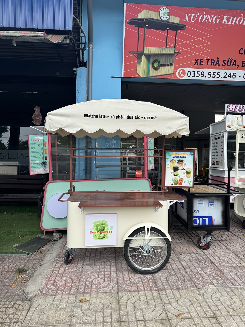Xe ba bánh bán cafe, trà sữa - Ảnh 5