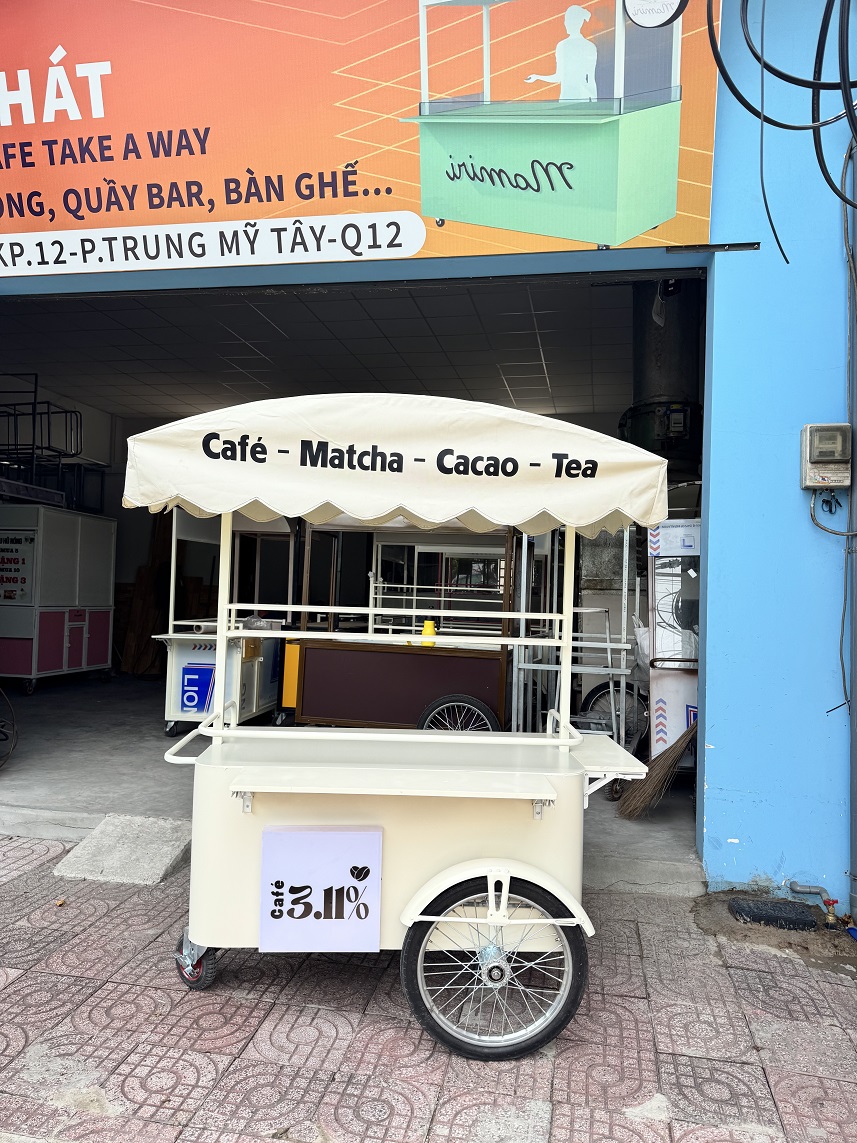 Xe ba bánh bán cafe, trà sữa - Ảnh 3