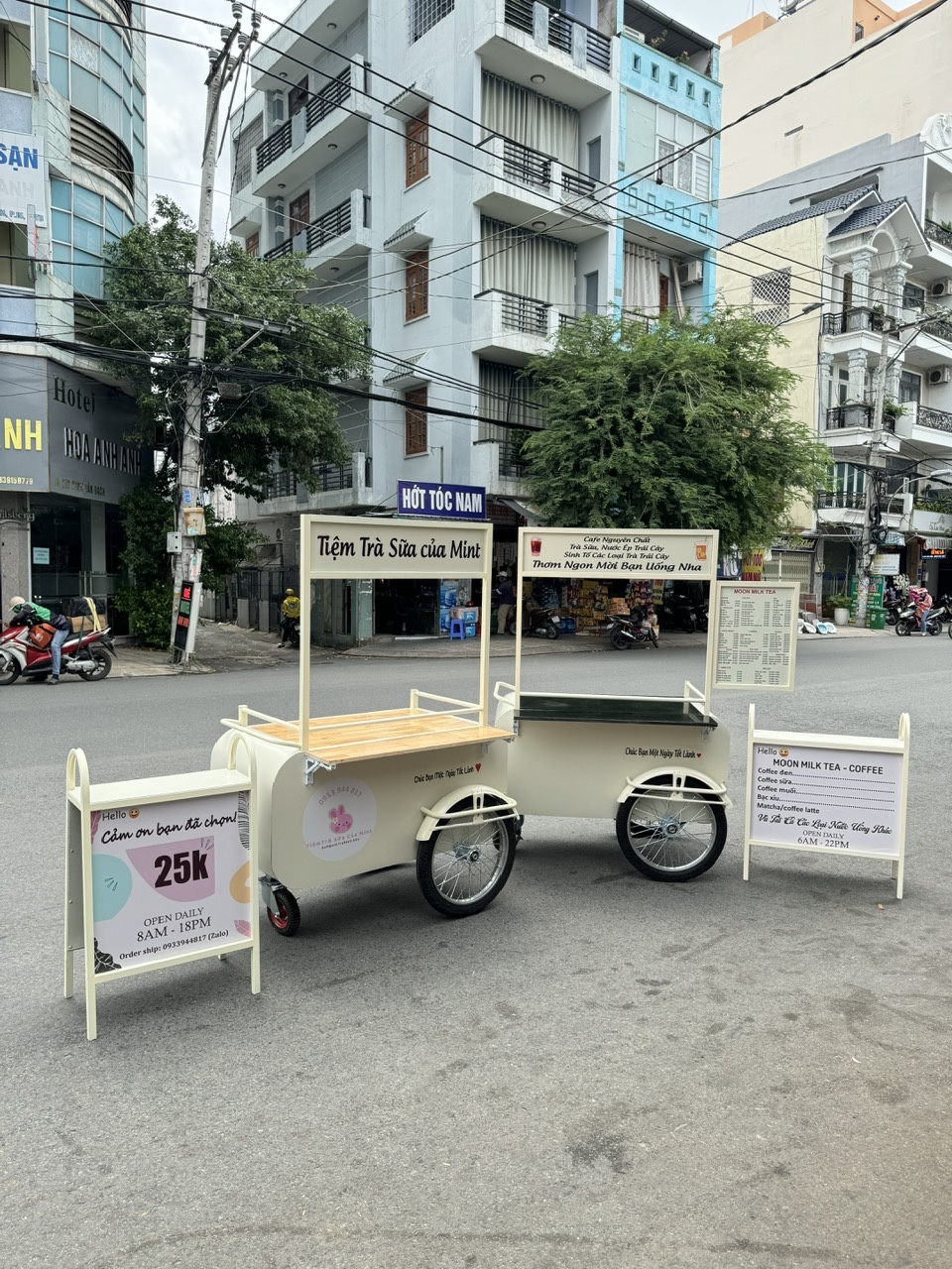 Xe ba bánh bán cafe, trà sữa - Ảnh 13