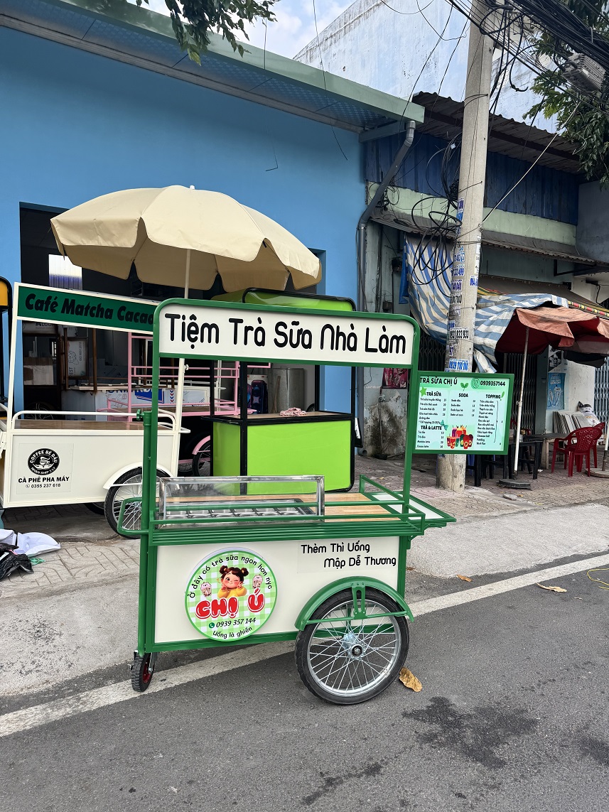 Xe đẩy ba bánh trà sữa - Ảnh 2