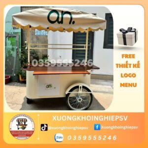 Xe đẩy ba bánh bán cafe