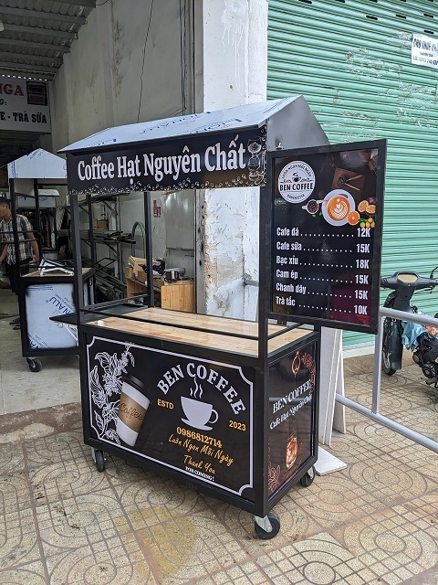 Xe đẩy bán coffee - Ảnh 11